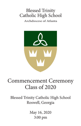 Commencement Ceremony Class of 2020