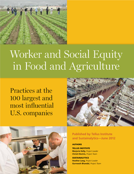 Worker and Social Equity in Food and Agriculture