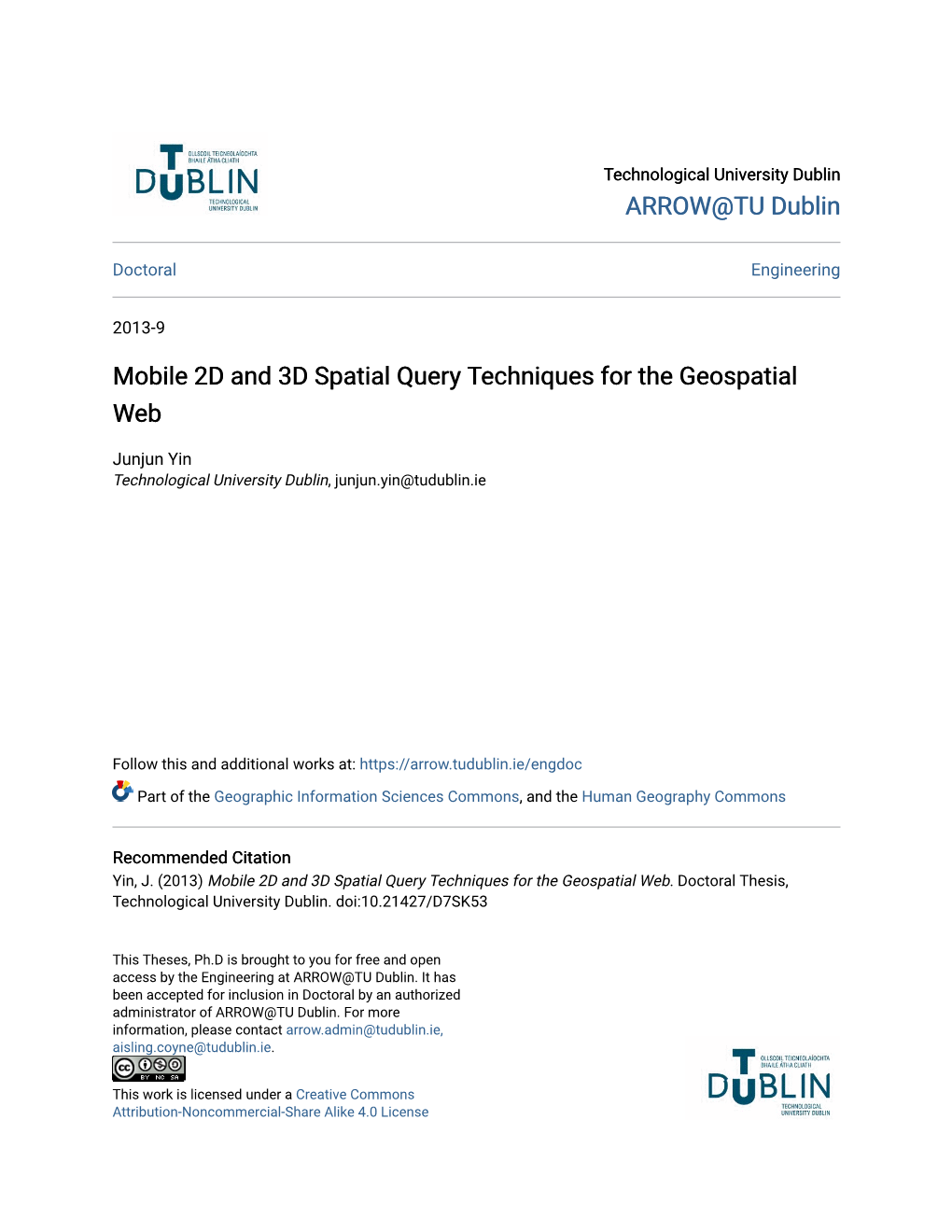 Mobile 2D and 3D Spatial Query Techniques for the Geospatial Web