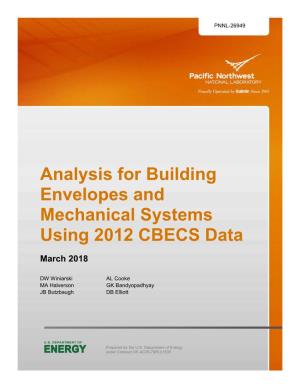 Analysis for Building Envelopes and Mechanical Systems Using 2012 CBECS Data March 2018