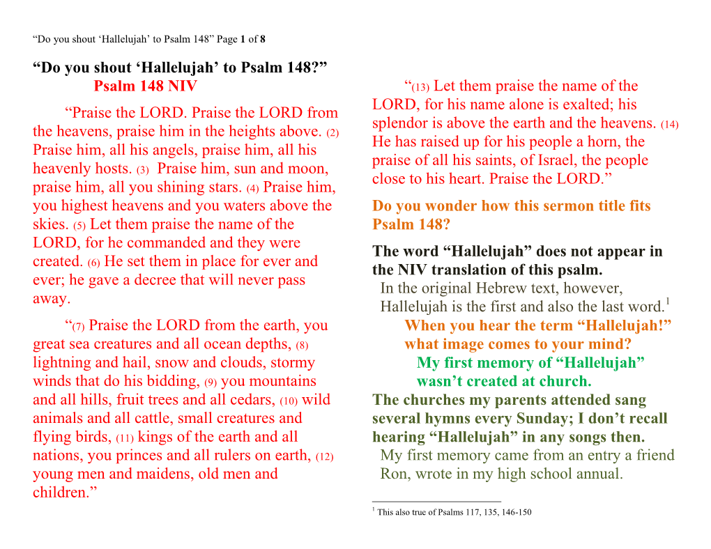 Psalm 148” Page 1 of 8