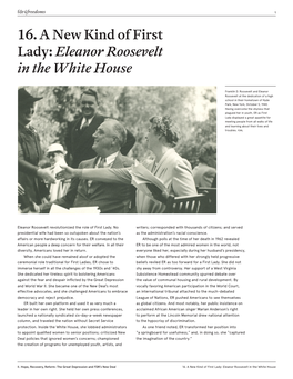 16. a New Kind of First Lady: Eleanor Roosevelt in the White House
