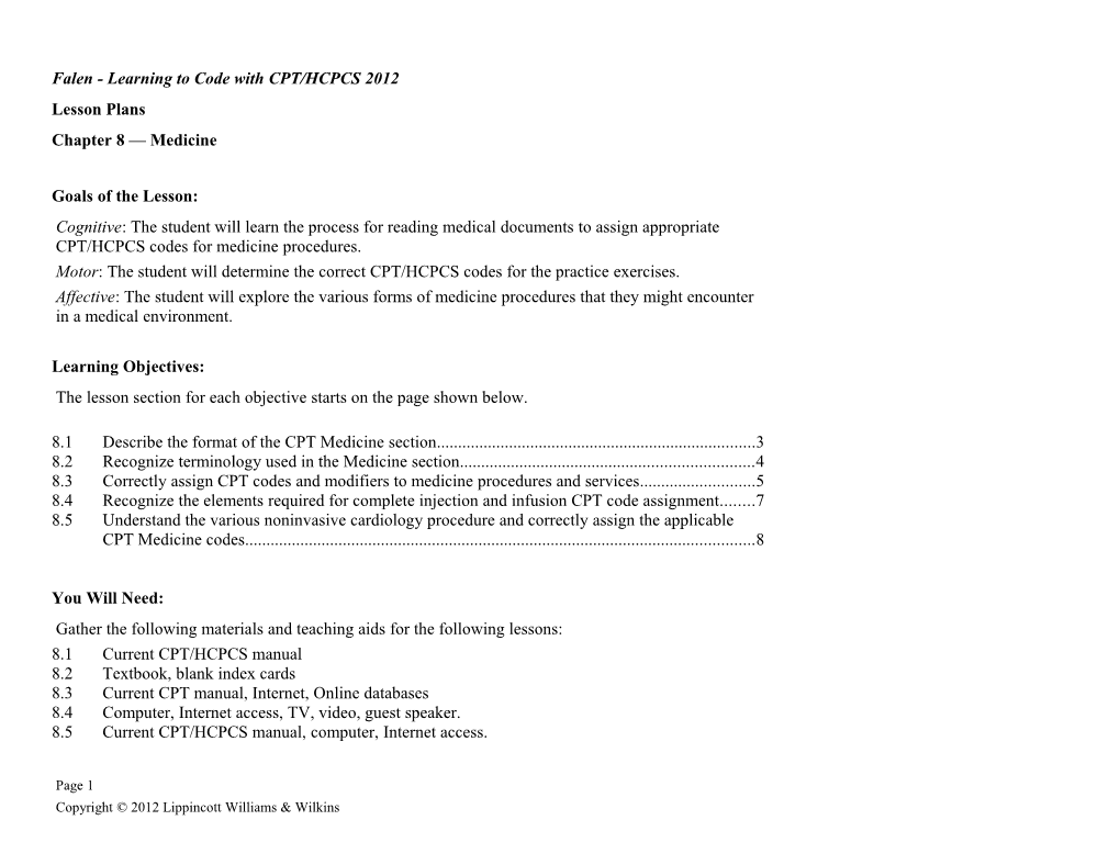 Falen - Learning to Code with CPT/HCPCS 2012