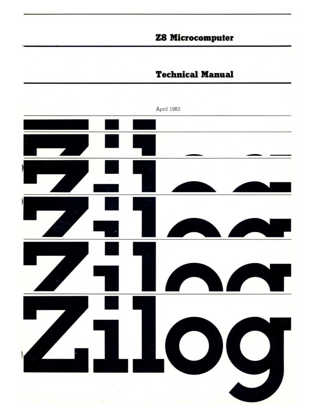 Z8 Microcomputer Technical Manual
