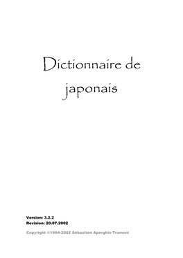 Dictionnaire De Japonais