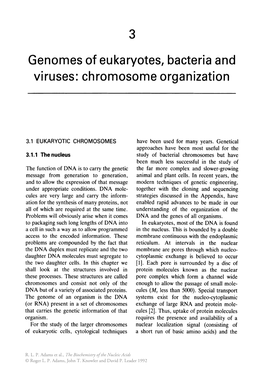 3 Genomes of Eukaryotes, Bacteria and Viruses: Chromosome Organization