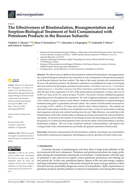 The Effectiveness of Biostimulation, Bioaugmentation and Sorption-Biological Treatment of Soil Contaminated with Petroleum Products in the Russian Subarctic