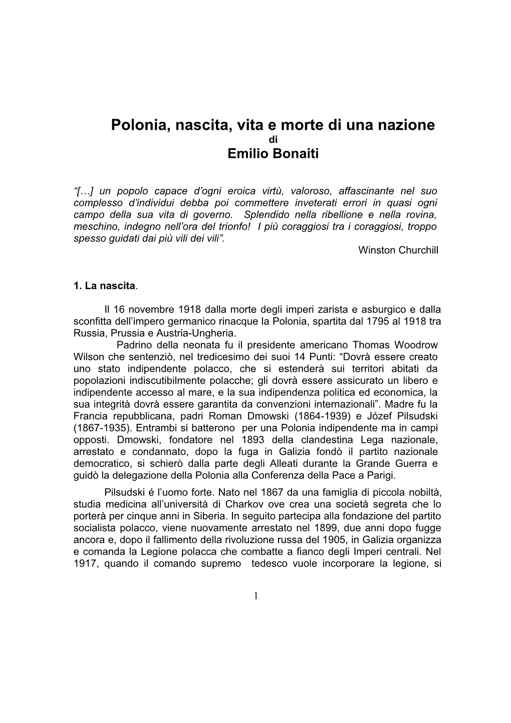 Polonia, Nascita, Vita E Morte Di Una Nazione Di Emilio Bonaiti