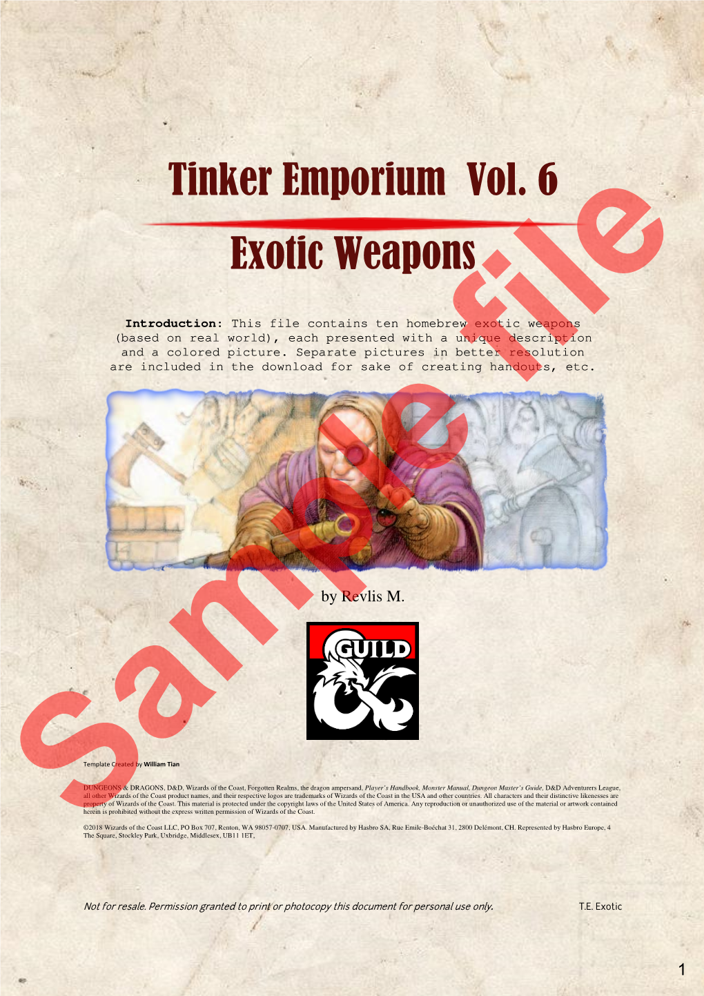 Tinker Emporium Exotic Tinker Emporium Vol. Exotic Weapons Vol. 6