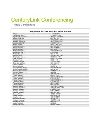 Centurylink Conferencing Audio Conferencing