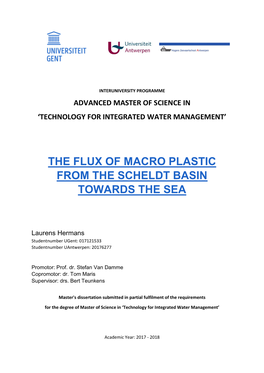 The Flux of Macro Plastic from the Scheldt Basin Towards the Sea