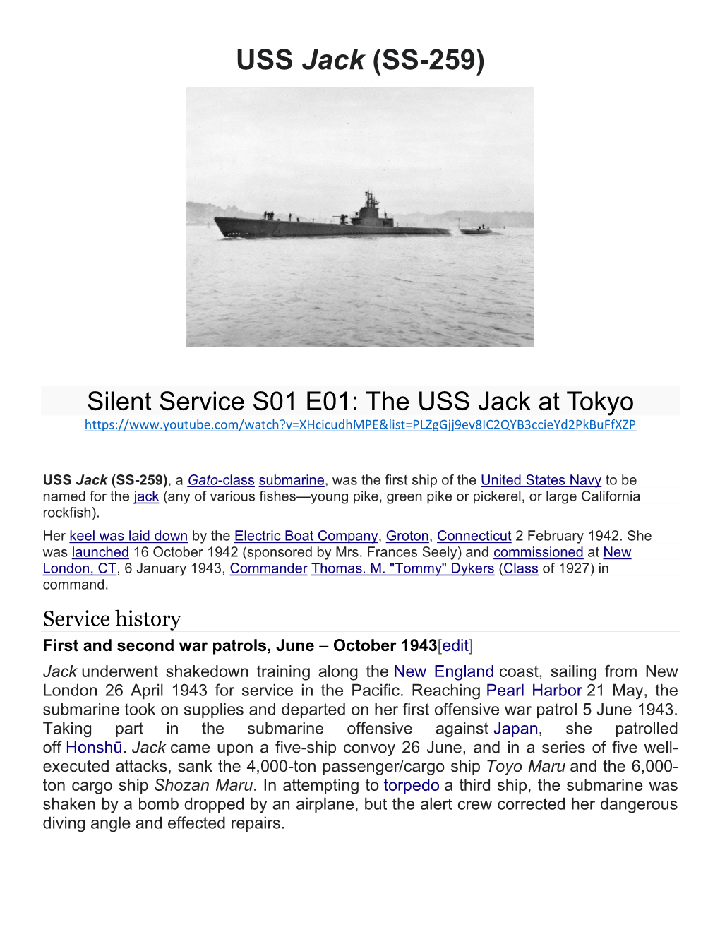 USS Jack (SS-259)