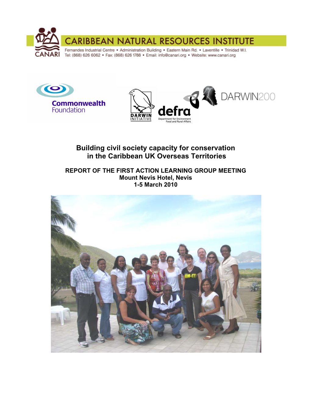 Building Civil Society Capacity for Conservation in the Caribbean UK Overseas Territories