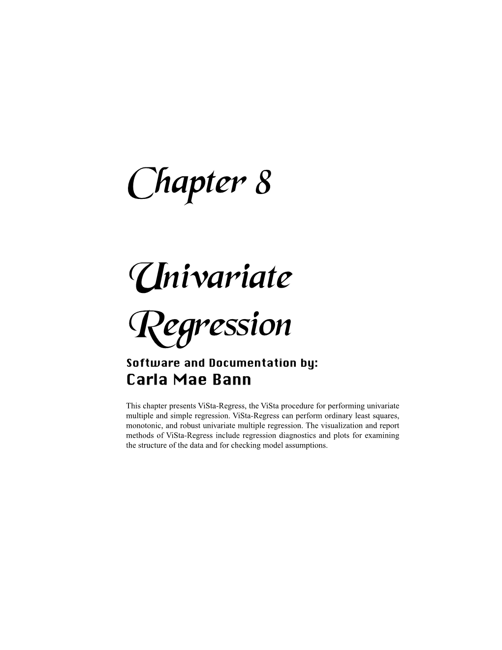 Chapter 8 Univariate Regression