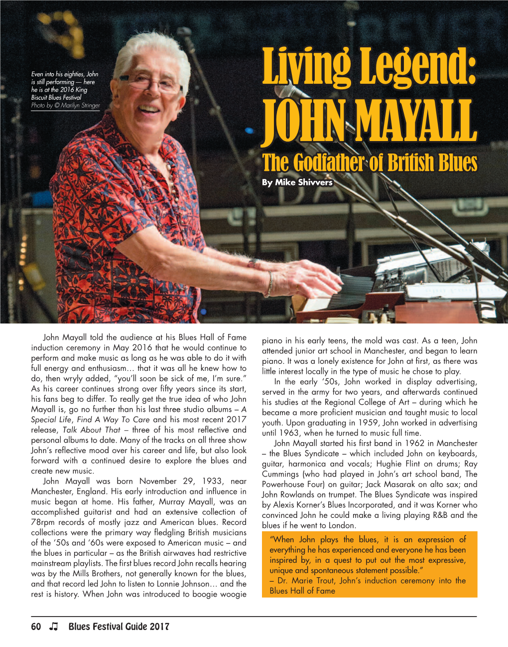 John Mayall the Godfather of British Blues by Mike Shivvers