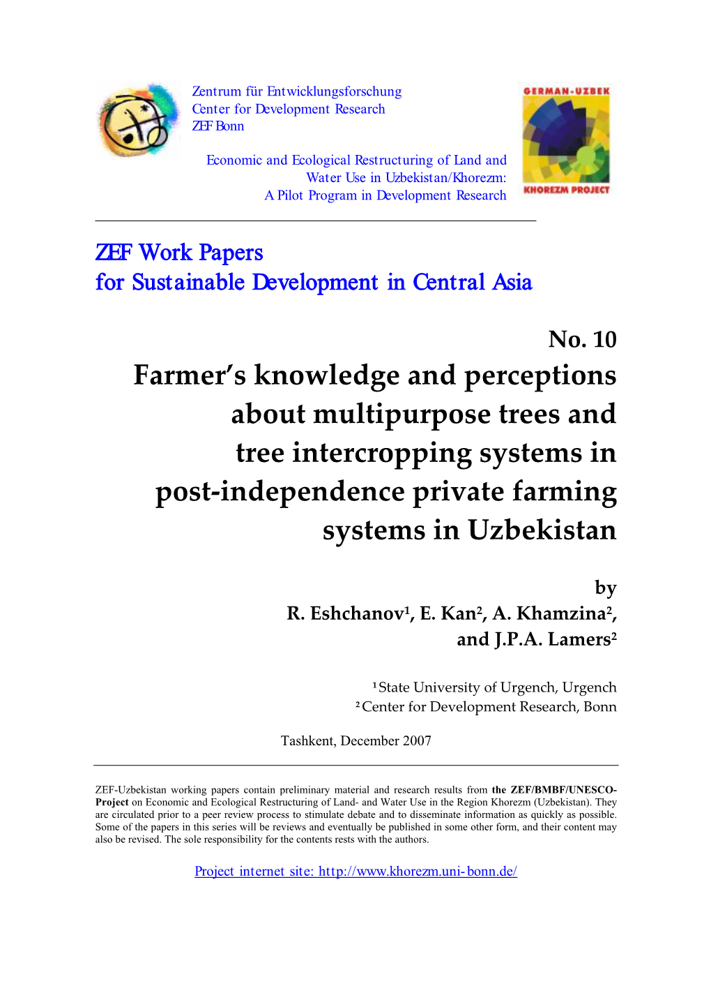 Farmer's Knowledge and Perceptions About Multipurpose Trees and Tree