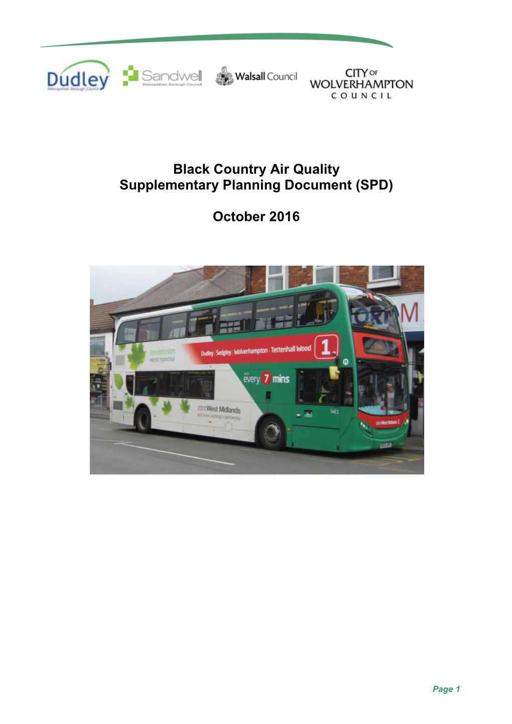 Black Country Air Quality Supplementary Planning Document (SPD)