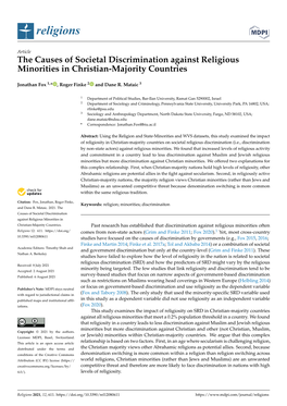 The Causes of Societal Discrimination Against Religious Minorities in Christian-Majority Countries
