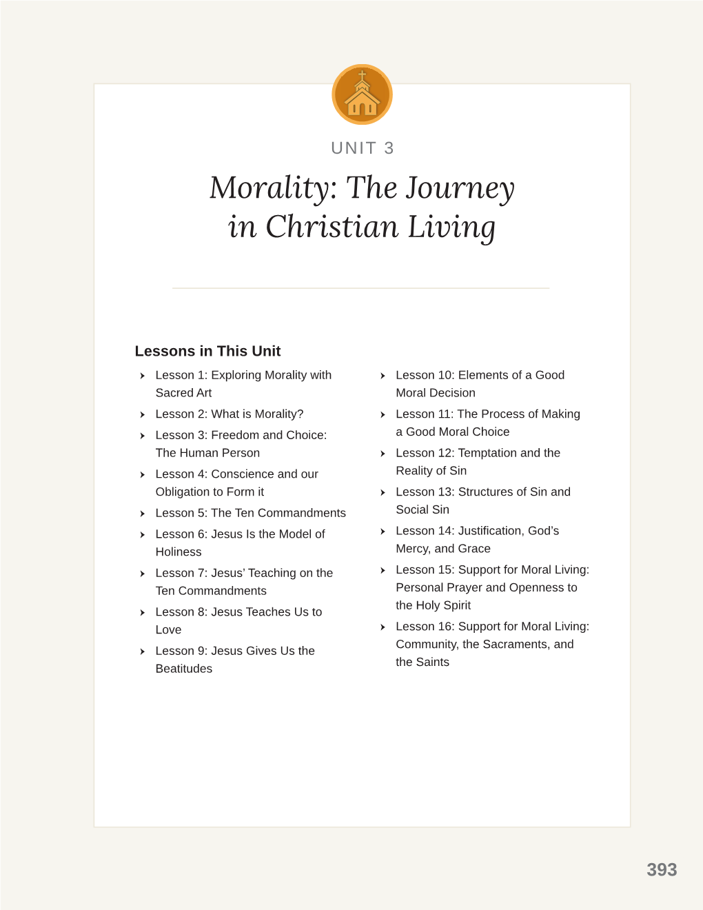 Morality: the Journey in Christian Living