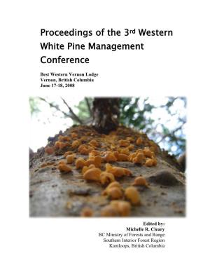 Western White Pine Management Conference