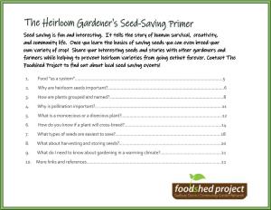 The Heirloom Gardener's Seed-Saving Primer Seed Saving Is Fun and Interesting