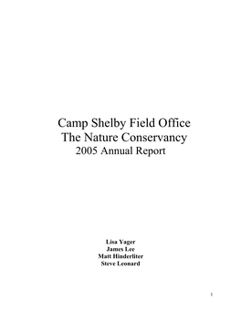 Camp Shelby Field Office the Nature Conservancy