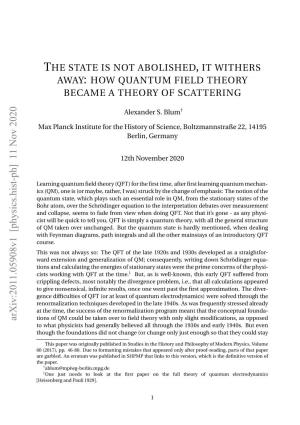 The State Is Not Abolished, It Withers Away: How Quantum Field Theory
