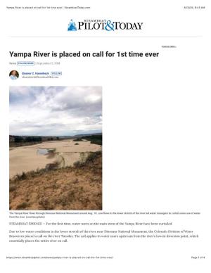 Yampa River Is Placed on Call for 1St Time Ever | Steamboattoday.Com 8/12/20, 9�43 AM