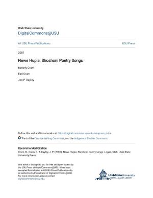 Newe Hupia: Shoshoni Poetry Songs