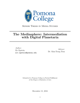 The Mediasphere: Intermediation with Digital Planetaria