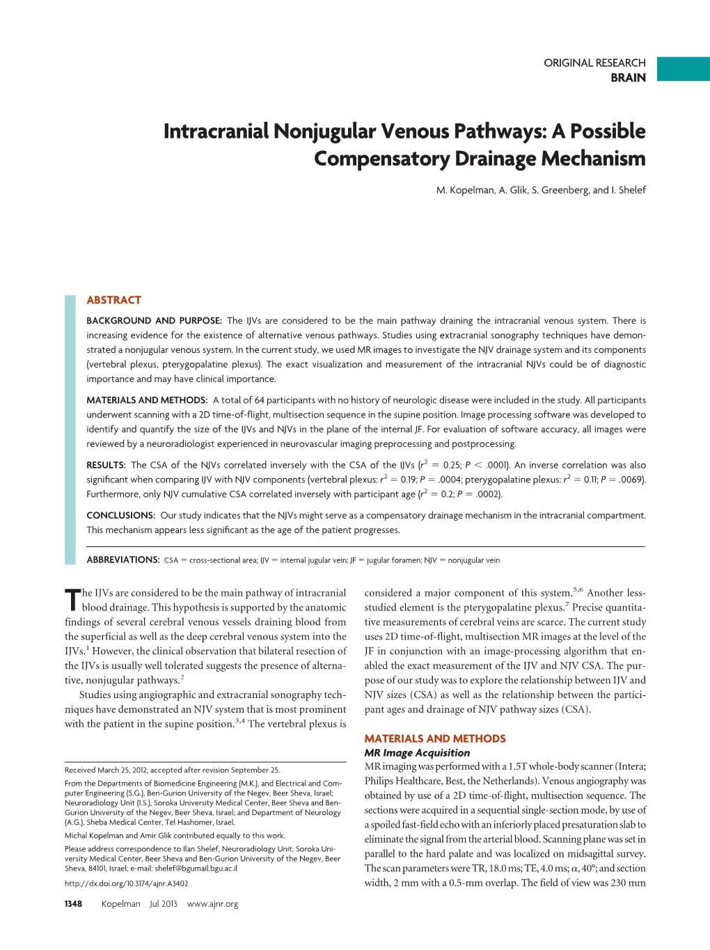 Intracranial Nonjugular Venous Pathways: a Possible Compensatory Drainage Mechanism