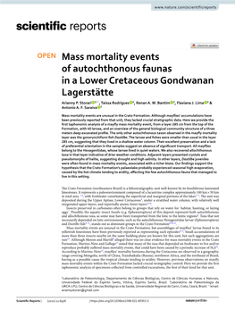 Mass Mortality Events of Autochthonous Faunas in a Lower Cretaceous Gondwanan Lagerstätte Arianny P