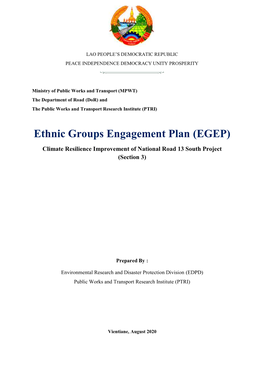 Ethnic Groups Engagement Plan (EGEP)
