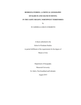 A Critical Geography of Radium and Uranium Mining