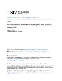 Visual Attention to Erotic Stimuli in Androphilic Male-To-Female Transsexuals