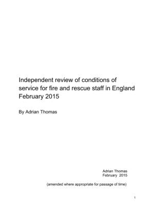 Independent Review of Conditions of Service for Fire and Rescue Staff in England February 2015