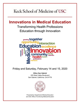 Innovations in Medical Education Transforming Health Professions Education Through Innovation