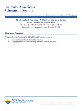 The Leuckart Reaction: a Study of the Mechanism Vincent J