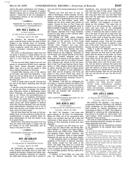 CONGRESSIONAL RECORD— Extensions of Remarks E437 HON