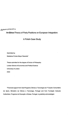 An-Ethos-Theory of Party Positions on European Integration