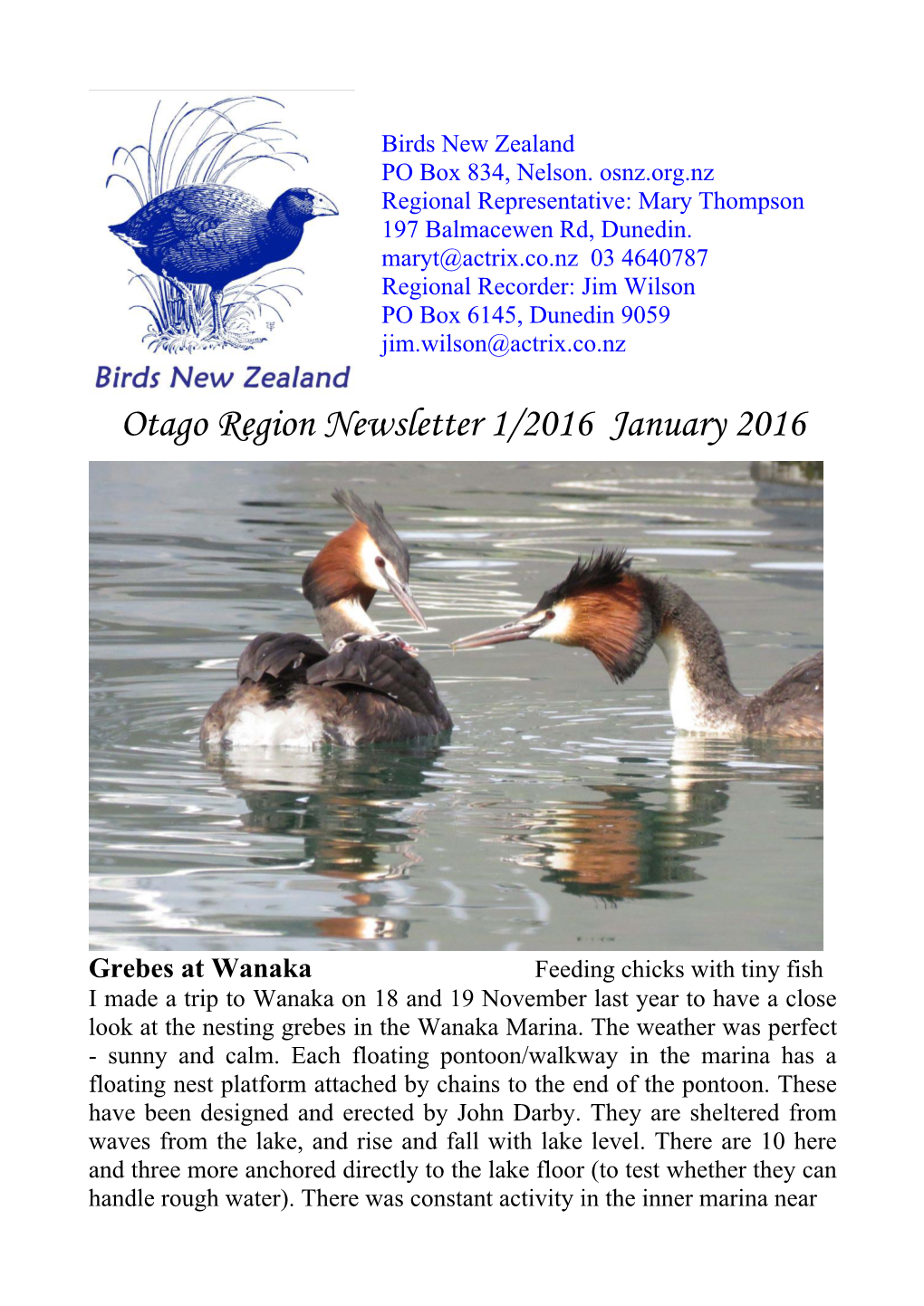 Otago Region Newsletter 1/2016 January 2016
