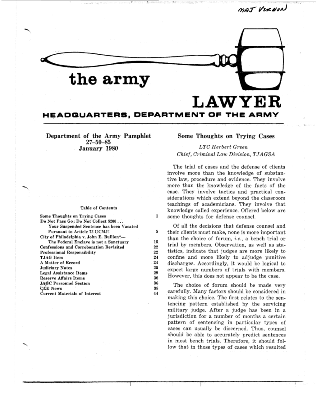 The Army Lawyer (Jan