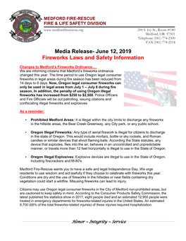 Fireworks Laws and Safety Information 2019