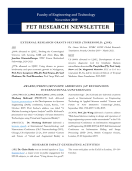 Fet Research Newsletter