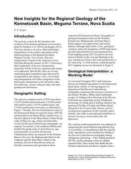 New Insights for the Regional Geology of the Kennetcook Basin, Meguma Terrane, Nova Scotia