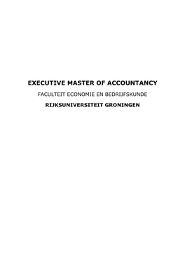 Executive Master of Accountancy