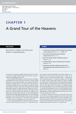 A Grand Tour of the Heavens