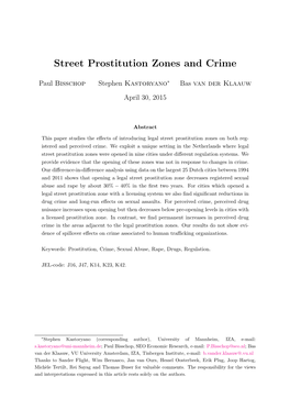 Street Prostitution Zones and Crime