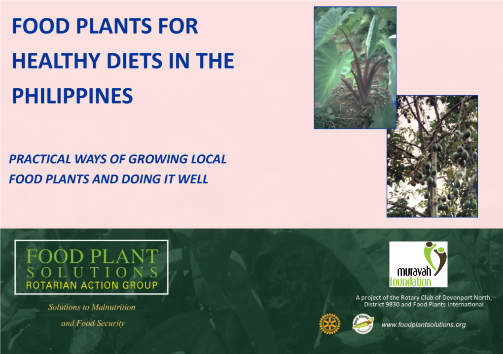 Food Plants for a Healthy Diet in the Philippines