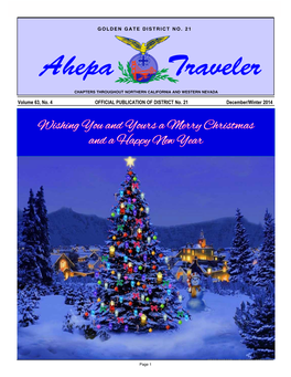 AHEPA TRAVELER December/Winter 2014